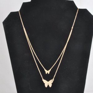 NWT JZ by Jennifer Zeuner Sterling 18K Plated Butterfly Necklace